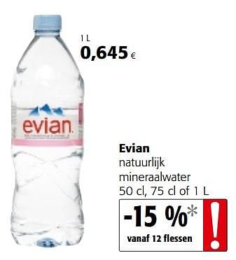 Promotions Evian natuurlijk mineraalwater - Evian - Valide de 29/11/2017 à 12/12/2017 chez Colruyt