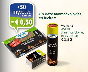 Promoties Aanmaakblokjes eco - Huismerk - Aveve - Geldig van 19/11/2017 tot 09/12/2017 bij Aveve