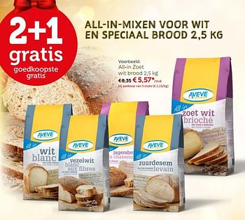 Promoties All-in zoet wit brood - Huismerk - Aveve - Geldig van 19/11/2017 tot 09/12/2017 bij Aveve