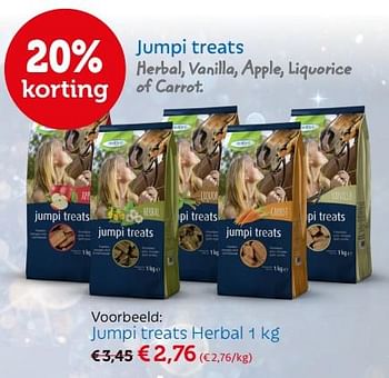 Promoties Jumpi treats herbal - Huismerk - Aveve - Geldig van 19/11/2017 tot 09/12/2017 bij Aveve