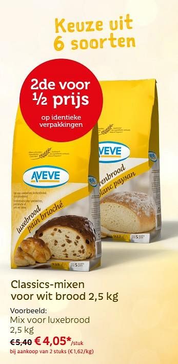 Promoties Mix voor luxebrood - Huismerk - Aveve - Geldig van 19/11/2017 tot 09/12/2017 bij Aveve