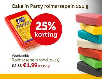 Promoties Rolmarsepein rood - Cake'n Party - Geldig van 19/11/2017 tot 09/12/2017 bij Aveve
