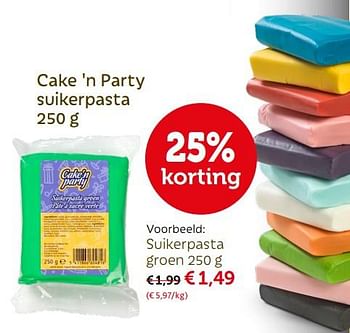 Promoties Suikerpasta groen - Cake'n Party - Geldig van 19/11/2017 tot 09/12/2017 bij Aveve