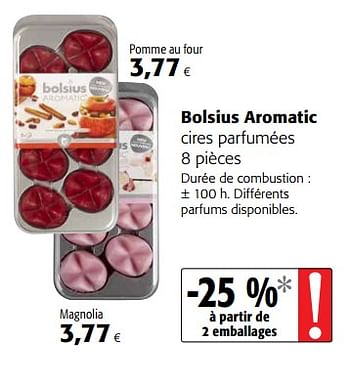 Promotions Bolsius aromatic cires parfumées - Bolsius - Valide de 29/11/2017 à 12/12/2017 chez Colruyt