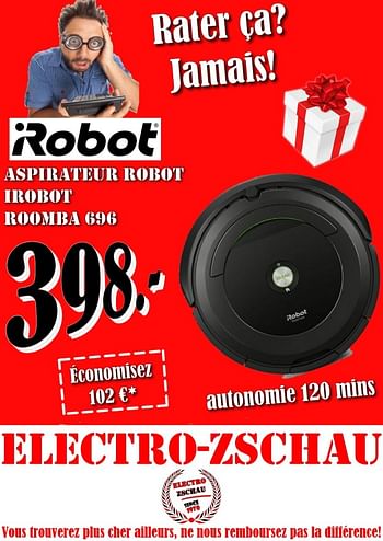 Promotions Irobot aspirateur robot irobot roomba 696 - iRobot - Valide de 30/11/2017 à 30/12/2017 chez Electro Zschau
