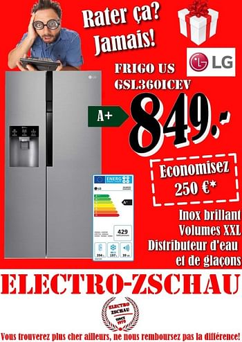 Promotions Lg frigo us gsl360icev - LG - Valide de 30/11/2017 à 30/12/2017 chez Electro Zschau