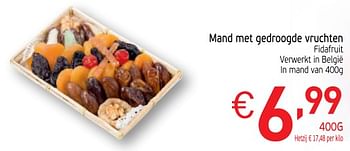 Promoties Mand met gedroogde vruchten fidafruit - Fidafruit - Geldig van 28/11/2017 tot 31/12/2017 bij Intermarche