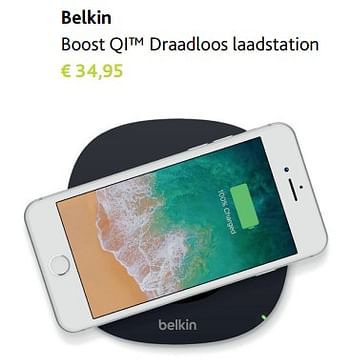 Promoties Belkin boost qi draadloos laadstation - BELKIN - Geldig van 30/11/2017 tot 06/01/2018 bij Switch