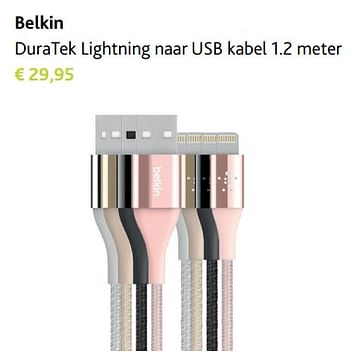 Promoties Belkin duratek lightning - BELKIN - Geldig van 30/11/2017 tot 06/01/2018 bij Switch