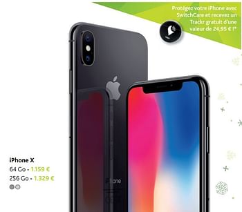 Promotions Apple iphone x 64 go - Apple - Valide de 30/11/2017 à 06/01/2018 chez Switch
