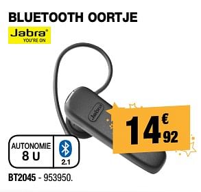 Promoties Jabra bluetooth oortje bt2045 - Jabra - Geldig van 30/11/2017 tot 17/12/2017 bij Electro Depot