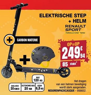 Promoties Renault spot elektrische step + helm - Renault - Geldig van 30/11/2017 tot 17/12/2017 bij Electro Depot