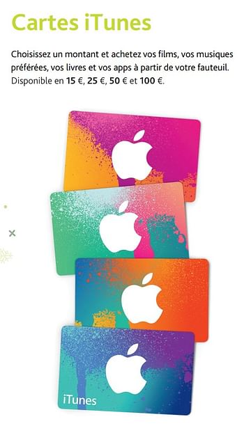 Promotions Apple cartes itunes - Apple - Valide de 30/11/2017 à 06/01/2018 chez Switch