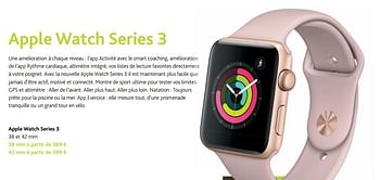 Promotions Apple watch series 3 - Apple - Valide de 30/11/2017 à 06/01/2018 chez Switch