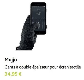 Promotions Mujjo gants à double épaisseur pour écran tactile - Produit Maison - Switch - Valide de 30/11/2017 à 06/01/2018 chez Switch