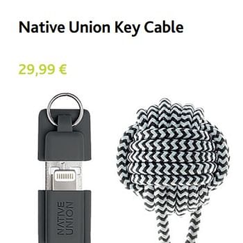 Promotions Native union key cable - Native Union - Valide de 30/11/2017 à 06/01/2018 chez Switch