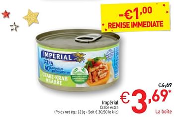Promotions Impérial crabe extra - Imperial Poissons - Valide de 28/11/2017 à 31/12/2017 chez Intermarche