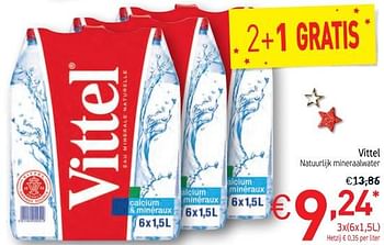 Promoties Vittel natuurlijk mineraalwater - Vittel - Geldig van 28/11/2017 tot 31/12/2017 bij Intermarche