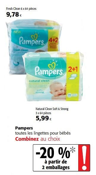 Promotions Pampers toutes les lingettes pour bébés - Pampers - Valide de 29/11/2017 à 12/12/2017 chez Colruyt