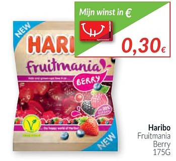 Promoties Haribo fruitmania berry - Haribo - Geldig van 01/12/2017 tot 31/12/2017 bij Intermarche