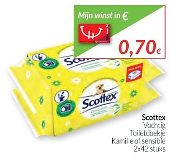 Promotions Scottex vochtig toiletdoekje - Scottex - Valide de 01/12/2017 à 31/12/2017 chez Intermarche