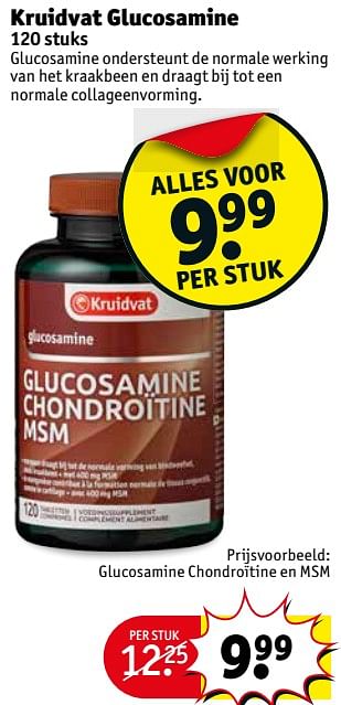 Elegantie arm opvoeder Huismerk - Kruidvat Glucosamine chondroïtine en msm - Promotie bij Kruidvat