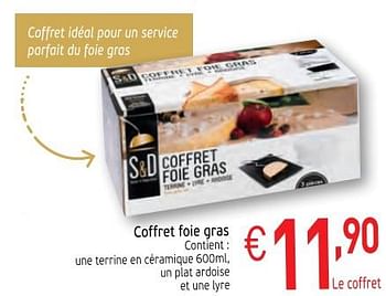  COFFRET FOIE GRAS - TERRINE CERAMIQUE + PLAT ARDOISE +