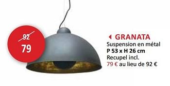 Promotions Granata suspension en métal - Produit maison - Weba - Valide de 29/11/2017 à 28/12/2017 chez Weba