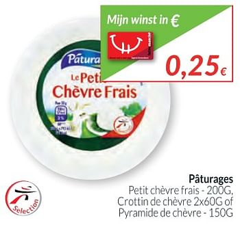 Promoties Pâturages petit chevre frais - Paturages - Geldig van 01/12/2017 tot 31/12/2017 bij Intermarche