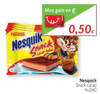 Promotions Nesquick snack cacao - Nestlé - Valide de 01/12/2017 à 31/12/2017 chez Intermarche