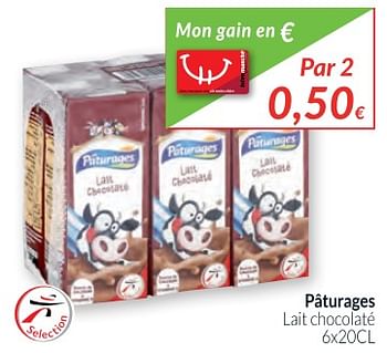 Promotions Pâturages lait chocolaté - Paturages - Valide de 01/12/2017 à 31/12/2017 chez Intermarche