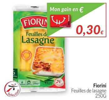 Promotions Fiorini feuilles de lasagne - Fiorini - Valide de 01/12/2017 à 31/12/2017 chez Intermarche
