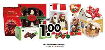 Promoties Chocolade kerstballetjes - Huismerk - Wibra - Geldig van 04/12/2017 tot 16/12/2017 bij Wibra