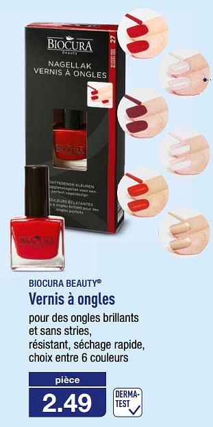 Promotions Biocura beauty vernis á ongles - Biocura - Valide de 06/12/2017 à 12/12/2017 chez Aldi