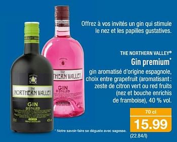 Promotions The northern valley gin premium - The northern valley - Valide de 06/12/2017 à 12/12/2017 chez Aldi