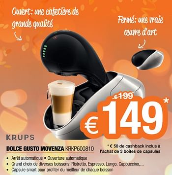 Promotions Krups dolce gusto movenza krkp600810 - Krups - Valide de 01/12/2017 à 31/12/2017 chez Expert