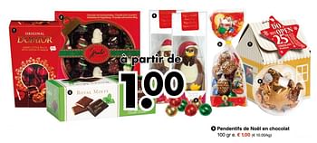 Promotions Pendentifs de noël en chocolat - Produit maison - Wibra - Valide de 04/12/2017 à 16/12/2017 chez Wibra