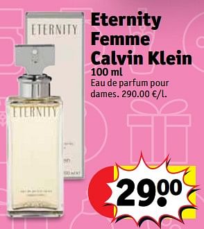 Promotions Eternity femme calvin klein - Calvin Klein - Valide de 05/12/2017 à 10/12/2017 chez Kruidvat
