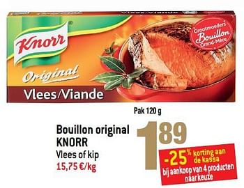 Promoties Bouillon original knorr - Knorr - Geldig van 06/12/2017 tot 12/12/2017 bij Smatch