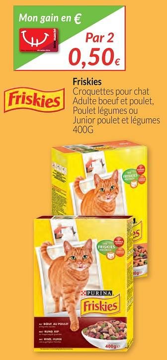 Promotions Friskies croquettes pour chat adulte b - Purina - Valide de 01/12/2017 à 31/12/2017 chez Intermarche