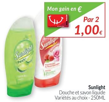 Promotions Sunlight douche et savon liquide - Sunlight - Valide de 01/12/2017 à 31/12/2017 chez Intermarche