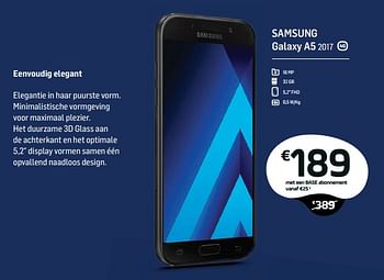 Promoties Samsung galaxy a5 2017 - Samsung - Geldig van 04/12/2017 tot 03/01/2018 bij Base