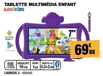 Logikids Tablette multimedia enfant logikids 3 - En promotion chez Electro  Depot