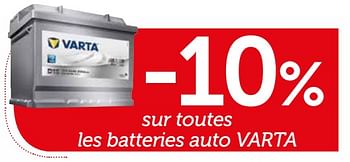Promotions -10% sur toutes les batteries auto varta - Varta - Valide de 03/12/2017 à 07/01/2018 chez Auto 5