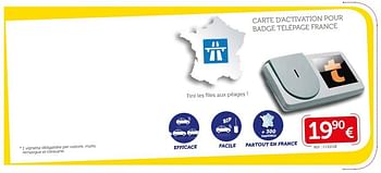 Promotions Carte d`activation pour badge télépage france - Produit maison - Auto 5  - Valide de 03/12/2017 à 07/01/2018 chez Auto 5