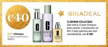 Promoties Clinique 3 step combination cello bag - CLINIQUE - Geldig van 04/12/2017 tot 31/12/2017 bij ICI PARIS XL