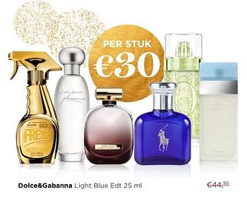 Promoties Dolce+gabanna light blue edt - Dolce & Gabbana - Geldig van 04/12/2017 tot 31/12/2017 bij ICI PARIS XL