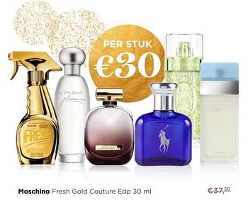 Promoties Moschino fresh gold couture edp - Moschino - Geldig van 04/12/2017 tot 31/12/2017 bij ICI PARIS XL