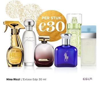 Promoties Nina ricci l`ectase edp - Nina Ricci - Geldig van 04/12/2017 tot 31/12/2017 bij ICI PARIS XL