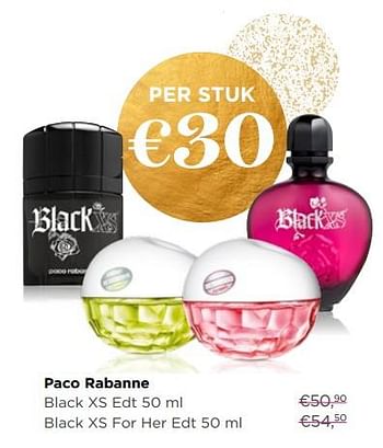 Promoties Paco rabanne black xs edt of black xs for her edt - Paco Rabanne - Geldig van 04/12/2017 tot 31/12/2017 bij ICI PARIS XL